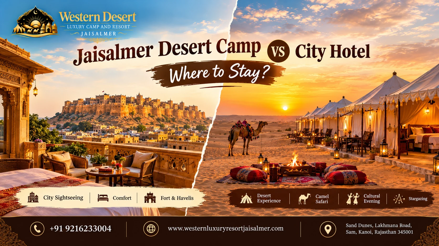 Jaisalmer Desert Camp vs City Hotel: Where to Stay